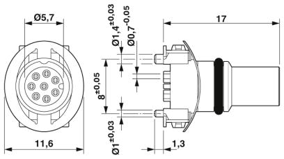 Встраиваемые разъемы-SACC-CIP-M8FS-8P SMD SH R32