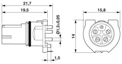 Встраиваемые разъемы-SACC-CI-M12FSL-4FE-L180 THR T