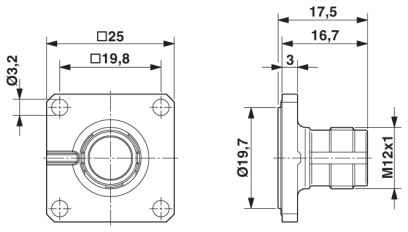 Фланец-SACC-MSQ-M12MS-25-3,2 SCO