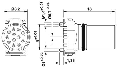 Встраиваемые разъемы-SACC-CIP-M12FS-12P SMD R32