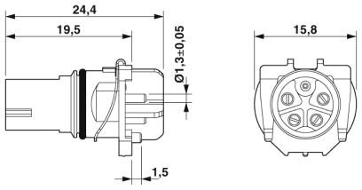 Встраиваемые разъемы-SACC-CI-M12FSK-4PE-L180 THR R