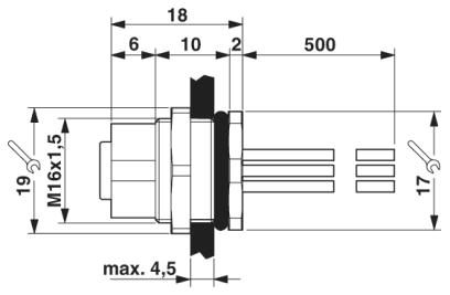 Встраиваемые разъемы-SACC-DSI-M12FSB-5CON-M16/0,5