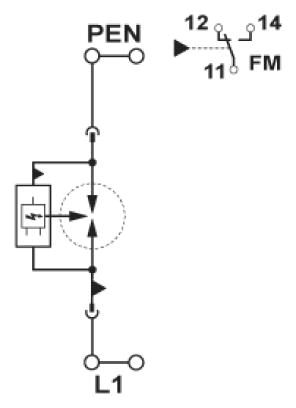 Молниезащитный разрядник, тип 1-FLT-SEC-P-T1-1C-264/50-FM