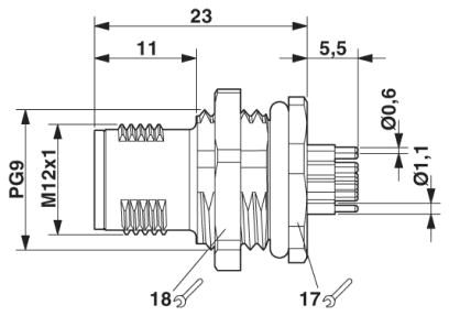 Встраиваемые разъемы-SACC-DSI-MS-17CON-L180 SCO