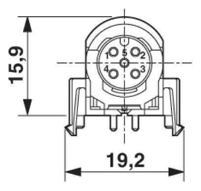 Встраиваемые разъемы-SACC-CI-M12FS-4CON-L 90 SH SCO