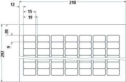 Этикетки в листах DIN-A4-BMKL 15X 9 WH