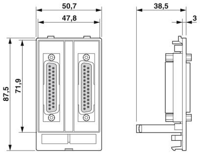 Передняя панель-VS-SI-FP-2DSUB25-GC-BU/ST