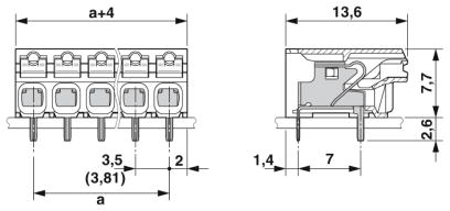 Клеммные блоки для печатного монтажа-SPT-THR 1,5/ 9-H-3,81 P26
