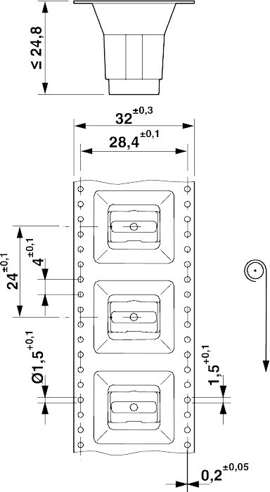 Встраиваемые разъемы-SACC-CIP-M8MS-4P SMD SH R32