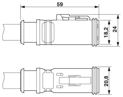 Кабель для датчика / исполнительного элемента-SAC-6P-5,0-PUR/DTFS