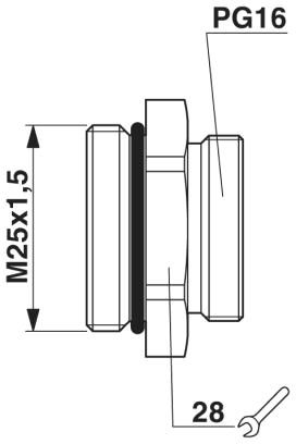 Переходные муфты сальника-VC-M-KV-PG16/M25 ST