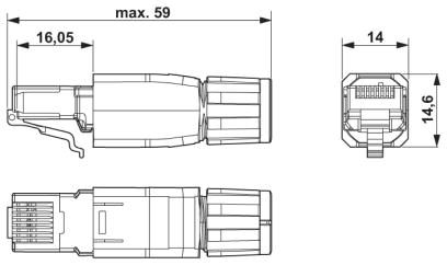Штекерный соединитель RJ45-VS-08-RJ45-5-Q/IP20
