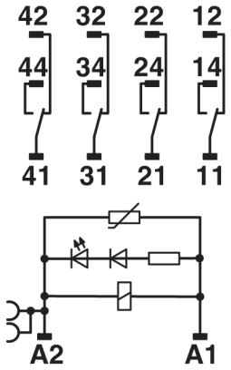 Релейный модуль-RIF-2-RPT-LV-24AC/4X21