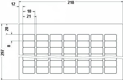 Этикетки в листах DIN-A4-BMKL 18X 8 WH