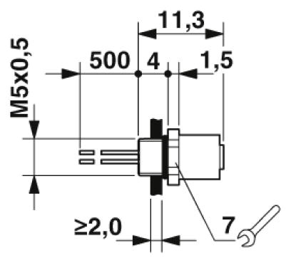 Встраиваемые разъемы-SACC-E-M5FS-4CON-M5/0,5