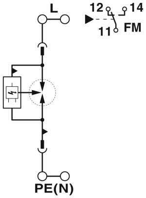 Молниезащитный разрядник, тип 1-FLT-SEC-P-T1-1C-440/35-FM