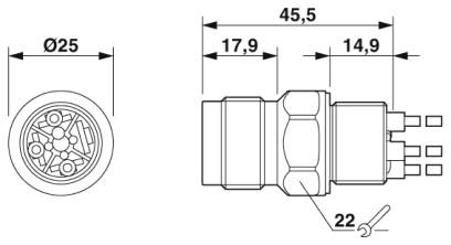 Проходная деталь-QPD W 3PE1,5 M20 1,0 BK