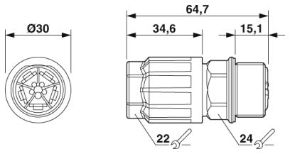 Проходная деталь-QPD W 4PE1,5 5-10 M25 FC BK