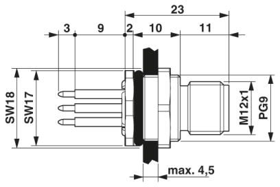 Встраиваемые разъемы-SACC-DSI-MSB-5CON-L180/12 SCO