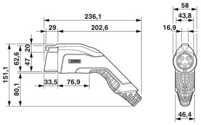 Зарядный кабель AC-EV-T1G2K-1AC32A-5,0M10ASBK01