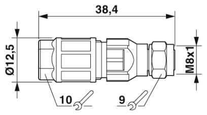 Соединитель для датчика/исполнительного устройства-SACC-M 8FS-4QO-0,5-VA