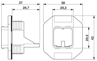 Монтажные рамы-VS-PPC-F1-RJ45-MNNA-1C-F