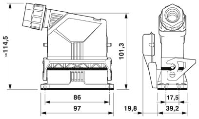 Комплект вставных соединителей-HC-EVO-A16UT-BWSC-HH-M25-PLRBK