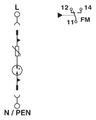 Разрядник для защиты от импульсных перенапряжений, тип 2-VAL-MS 350 VF/FM