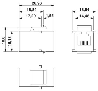 Гнездовая вставка RJ11-VS-RJ11-BU-MOD/BU