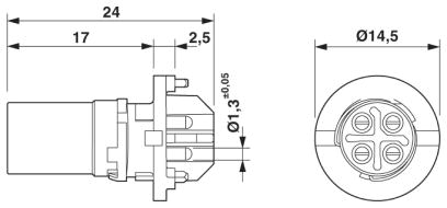 Встраиваемые разъемы-SACC-CI-M12FSS-4CON-L180 THR P