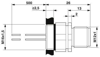 Встраиваемые разъемы-SACC-EC-MSB-5CON-M16/0,5 SCO