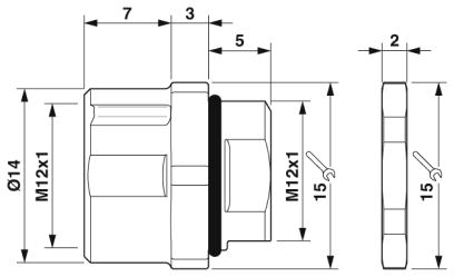 Крепежный резьбовой элемент корпуса-SACC-DSIV-M12-NUT