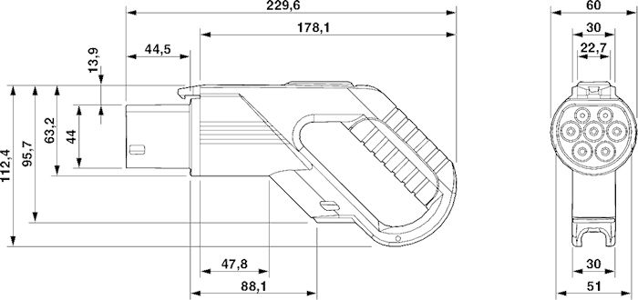 Зарядный кабель AC-EV-GBM3PC-3AC32A-5,0M6,0ESOG00