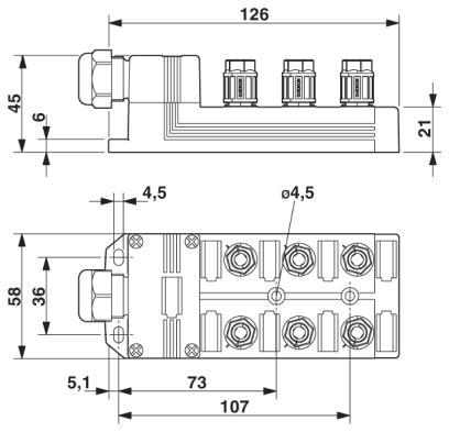 Коробка датчика и исполнительного элемента-SACB-6/3-C QO-0,34