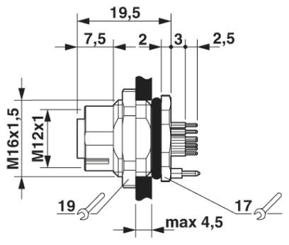 Проходная деталь-SACC-DSI-M12FS-17CON-M16 SH