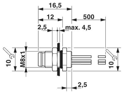 Встраиваемые разъемы-SACC-DSI-M8MS-8CON-M8/0,5