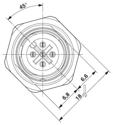 Встраиваемые разъемы-SACC-DSI-FS-5CON-L180/SH VT