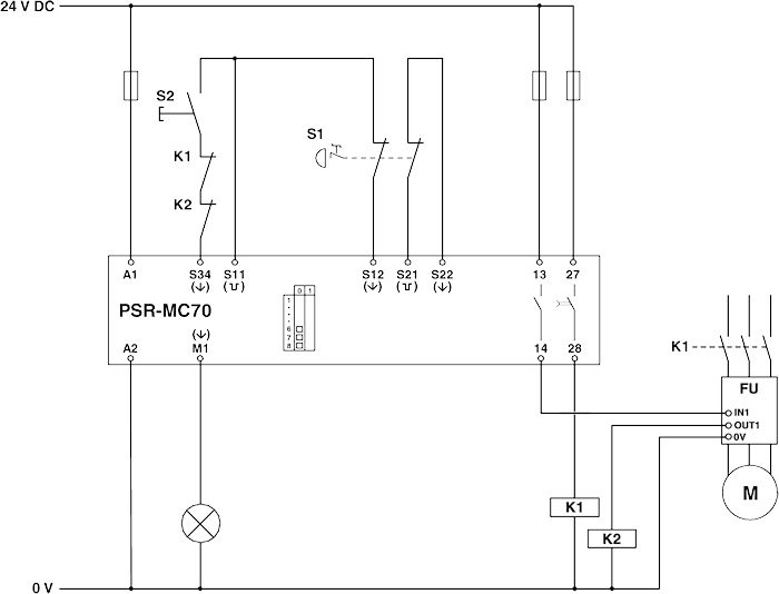 Реле безопасности-PSR-MC70-2NO-1DO-24DC-SC