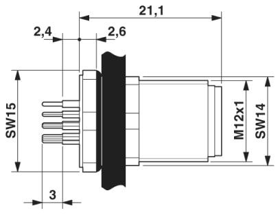 Встраиваемые разъемы-SACC-DSI-M12MS-12CON-M12