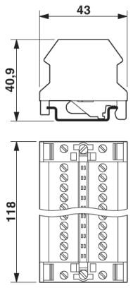 Клеммный модуль с винтовыми зажимами-CT-TERMIBLOCK 10 DA