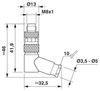 Разъем-SACC-M 8MR-3CON-M-SW