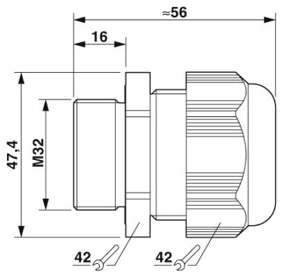 Кабельный ввод-G-INS-M32-L68N-PNES-BK
