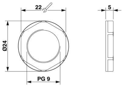 Контргайка-A-INL-PG9-P-GY