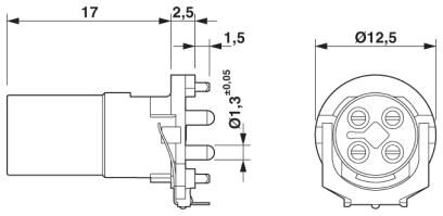 Встраиваемые разъемы-SACC-CI-M12FST-4CON-L180 TOR S