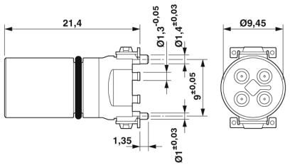 Встраиваемые разъемы-SACC-CI-M12MST-4P SMD T