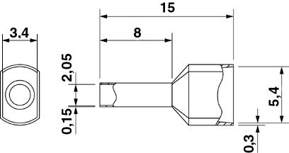 Кабельный наконечник-AI-TWIN 2X 1-8 RD