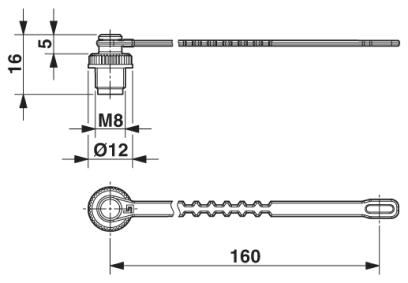 Резьбовой колпачок-PROT-M 8 MS-PA-CHAIN