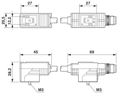 Адаптер двойного разъема клапана-SAC-MR/0,2-116/2XB-1L-Z SCO