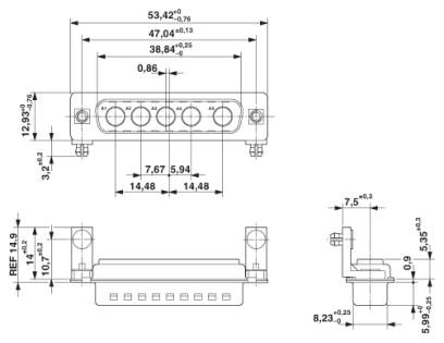 Держатель контактов D-SUB-VS-25-ST-DSUB-5P-LH