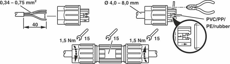 Кабельный соединитель-Q 0,75/4IDC/18-18KU-KU BK
